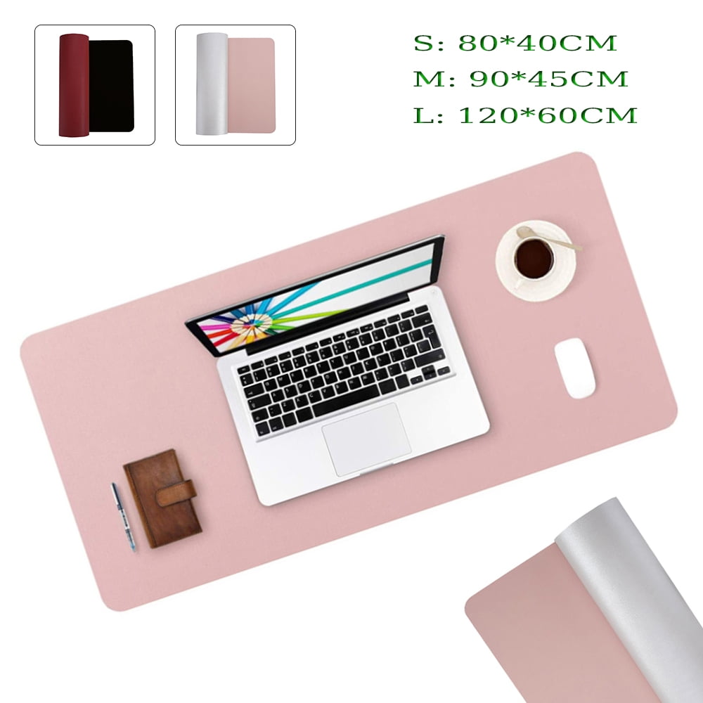 CJC Dual Sided Multifunctional Desk Pad, PU Leather Desk Mat