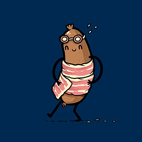"Bacon Towel" Meat Wrapped Humor Vinyl Sticker by