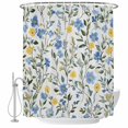 thumbnail image 2 of Blue Yellow Floral Spring Waterproof Fabric Shower Curtain,Summer Botanical Pastoral Green Waterproof Fabric Shower Curtain for Bathroom Curtains Bathtubs Shower Curtains with 12 Hooks Long 72x78in, 2 of 8