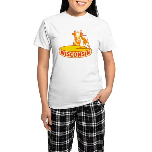 CafePress - Vintage Wisconsin Cheese Pajamas - Women's Short Sleeve Print T-Shirt and Pants Light Cotton Pajama Set