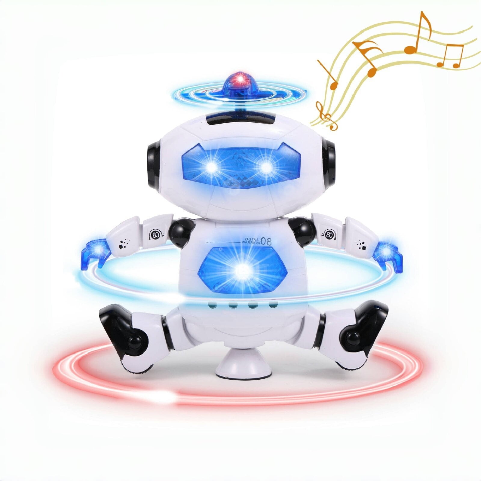 Super Joy Dancing Robot Toy for Kids Electronic Walking Dancing Robot Toy with Music 360° Body Spinning Toddler Toys Gifts