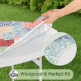 thumbnail image 5 of Pioneer Flower Floral Print Pattern Round Fitted Tablecloth with Elastic Edge,Dining Table Cover Waterproof,Outdoor Round Tablecloth for Camping,Dining,Indoor and Outdoor, 5 of 7