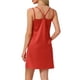 thumbnail image 3 of INSPIRAR CHIC Vestidos de Noche de Satén para Mujeres, Chemise, Vestido Deslizante, Vestido de Noche de Seda, Rojo, 3 of 6