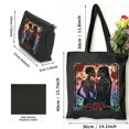 thumbnail image 3 of GOSMITH 2 Pcs Canvas Tote Bags Cute Aesthetic Tote Bags with Zipper The Lovers Tarot Card Occult Goth Halloween Gothic Black, 3 of 8