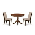 thumbnail image 2 of East West Furniture Hartland 3-piece Wood Dining Set in Mahogany/Light Tan, 2 of 6