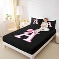 thumbnail image 3 of Erosebridal Cute Coquette Bows Bed Sheets,Girls Pink Bowknot A Alphabet King Sheets For Kids 4pcs, 3 of 6