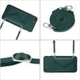 thumbnail image 4 of Envelope Design for iPhone 7 / 8 / SE 2020 / SE 2022 Case RFID Blocking Wallet Card Holder Leather PU Flip Cover Folio Lanyard Crossbody Strap Women Girl Magnetic Clasp Kickstand, Green, 4 of 10