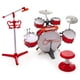 thumbnail image 1 of Costway Batería infantil con taburete y soporte de micrófono, batería de jazz con platillos, teclado digital multifuncional, kit de DJ, clip para teléfono móvil, 1 of 3
