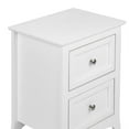 UBesGoo Nightstand End Table with 2 Drawer,White Finish