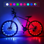 Nexillumi 2 Pack LED bicycle wheel light, 7 colours in one waterproof bicycle LED spoked rope light, wheelchair light, waterproof, for tyre diameters from 12" to 29" inches (2 tyres).