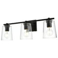thumbnail image 2 of Living District Kacey 3-Light Iron & Glass Bath Sconce in Black/Clear, 2 of 6