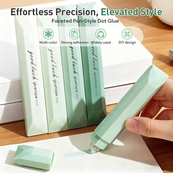 5 Pcs Double Sided Tape Pen Double Sided Tape Roller Scrapbook Glue Tapes Solid Plastic Tapes Pens for Crafting Cards Journaling Supplies Pink 5.5 In