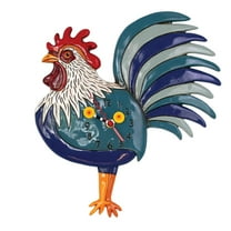 Allen Designs P1995 Swinging Pendulum Rooster Design Clock Rise N Shine 12 inches x 13.5 inches
