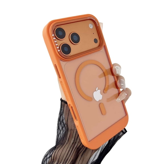 Allytechgroup iPhone 17 Pro Max Clear Case, Compatible with Magsafe Anti-Yellow Slim Fit Anti-Scratch Shock Resistant Lightweight Bumper Hybrid TPU PC Back Cover for iPhone 17 Pro Max, Orange