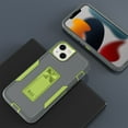 thumbnail image 5 of Allytech Compatible for iPhone 13 Case 2021 6.1 inch, Military Grade Anti-Drop Protection Shock Absorption Built-in Kickstand Work with Magnetic Car Mount Holder Case for iPhone 13, Gray+Green, 5 of 5