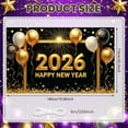 thumbnail image 2 of Gold Glitter 2026 Banner Black Background Happy New Year Banner Golden Balloons Star Decorations New Year Celebration Banner for New Year Party 2026 Celebration Holiday Gathering, 2 of 9