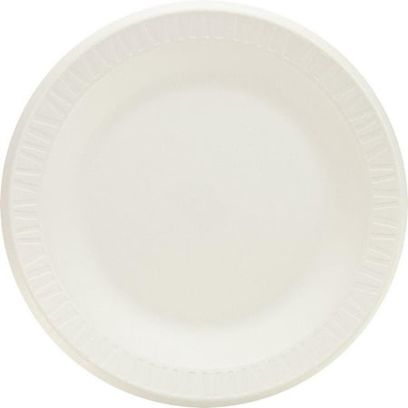 10.25 Inch Foam - Dart 10PWC, 10.25-Inch Concorde White Non-Laminated Foam Plate, 500-Piece Case
