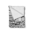 thumbnail image 2 of Modern Soft Flannel Fleece Blanket, Restaurant Cafe Bar Themed Outline Detailed Sketch Scene Art Design Tables Chairs, Cozy Plush for Indoor and Outdoor Use, 50" x 60", Black White, by Ambesonne, 2 of 6