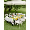 thumbnail image 5 of 52x70 Inch Outdoor Tablecloth with Umbrella Hole Zipper Rectangle Summer Lemon Rectangular Tablecloths Outside Waterproof Black Plaid Fruits Floral Botanical Patio Table Cloth Cover for Picnic Party, 5 of 8