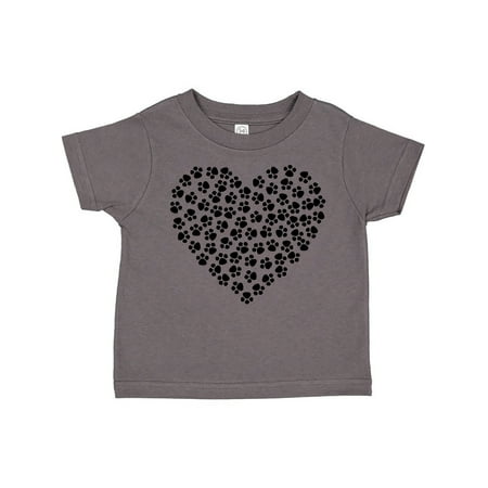 

Inktastic Heart Made Of Paws Dog Paws Puppy Paws - Black Gift Toddler Boy or Toddler Girl T-Shirt