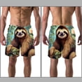 thumbnail image 3 of luoweisi Men's Beach Shorts Quick Dry Swim Trunks with Mesh Lining Sloth S, 3 of 5