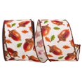 thumbnail image 1 of Reliant Ribbon 93299W-799-40F 2.5 in. Acorn Leaf Muslin Wired Edge Ribbon, Ivory & Brown - 10 Yards, 1 of 1