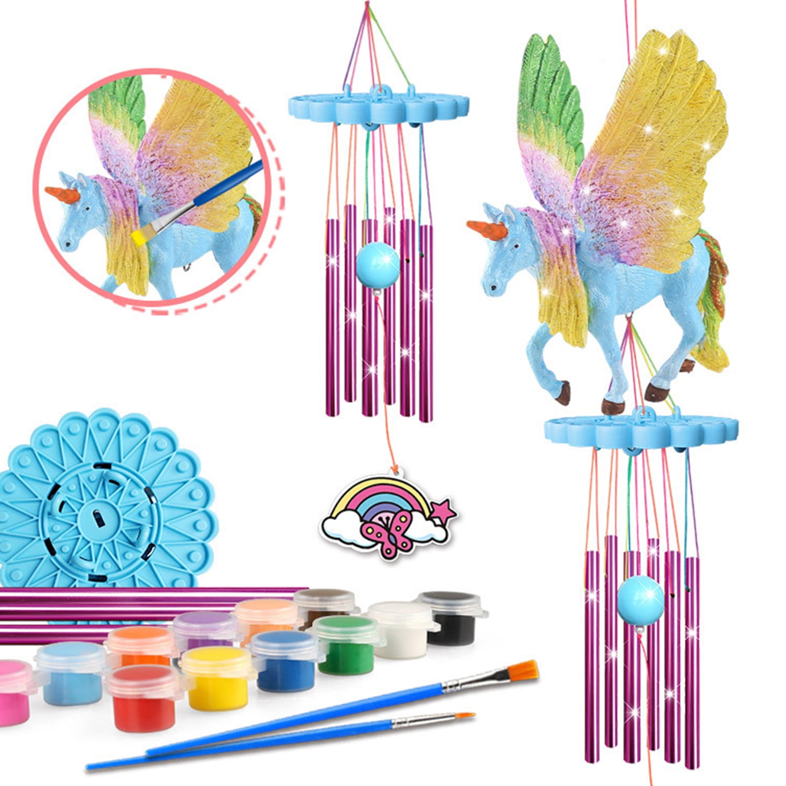  90shine 30PCS Assorted Painting Kit Arts and Crafts for Kids  Ages 8-12 - DIY Bird Houses,Wind Chimes,River Rocks,Unicorn Cake Toys -  Girls Boys Fall Christmas Gifts Party Favors : Toys 