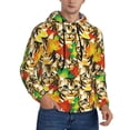 thumbnail image 2 of Pofeuu Kittens With Maple Leaves Print Mens Casual Hooded Collar Drawstring Hoodies Pullover Sweatshirts Casual Long Sleeve Shirts-Small, 2 of 7