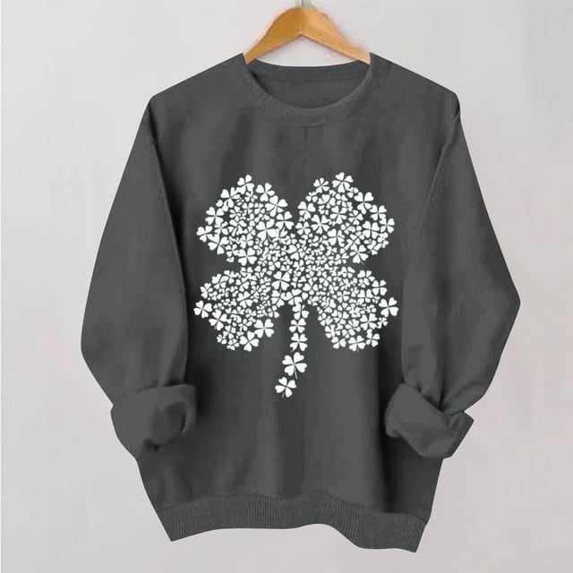TaTaai Women Casual No Hood St Patrick's Day Printed Sweatshirt Crew Neck Long Sleeve Top Ladies Daily Commute Festival Wear Soft Warm Comfortable Stylish Pullover Top Gift