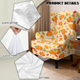 thumbnail image 5 of COEQINE Wing Back Chair Cover Fall Pumpkin Leaf 2-Piece Sofa Cover with Arms, Printed Separate Cushion Cover, with Elastic Bottom, for Bedroom Hotel Fall Autumn Decor, 5 of 7