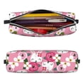 thumbnail image 2 of Fotbe Rose Rabbit Pattern Leather Pencil Case, Pencil Pouch with Durable Zipper, Compact and Stylish Organizer for Stationery, Art Supplies, Travel Essentials, 2 of 7