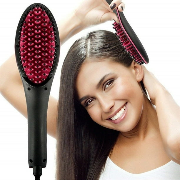 HOT Simply Straight Ceramic Brush Hair Straightener