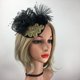 thumbnail image 3 of Vintage Feather Fascinator Diadema Sombrero Derby Con Pinza Para El Cabello Negro 3 Sunnimix diadema fascinator con velo, 3 of 8