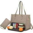 thumbnail image 1 of 2 In 1 Tote Bag Lunch Bag Combo,Work Bag With Lunch Compartment,Laptop Tote Bag With Insulated Lunch Compartment for Business, Office (D,One Size), 1 of 6