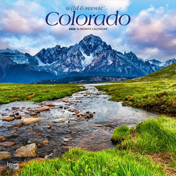 Colorado Wild & Scenic | 2026 12x24" (Hanging) Square Wall Calendar | Plastic-Free