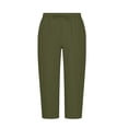 thumbnail image 5 of BVOFAR Capri Pants for Men Below Knee Length Elastic Waistband Work Crop Trousers Casual Summer Drawstring Capris with Pockets Army Green XL, 5 of 8