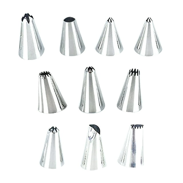 Yeacher Stainless Steel Cake Decorating Supplies Cake Turntable 10PCS/Set DIY Cream Tools