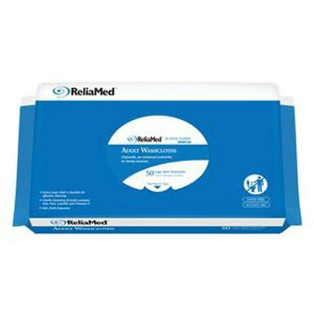 Disposable Washcloths For Adults, Reliamed Wet Wipes 8" X 12", Pack Of