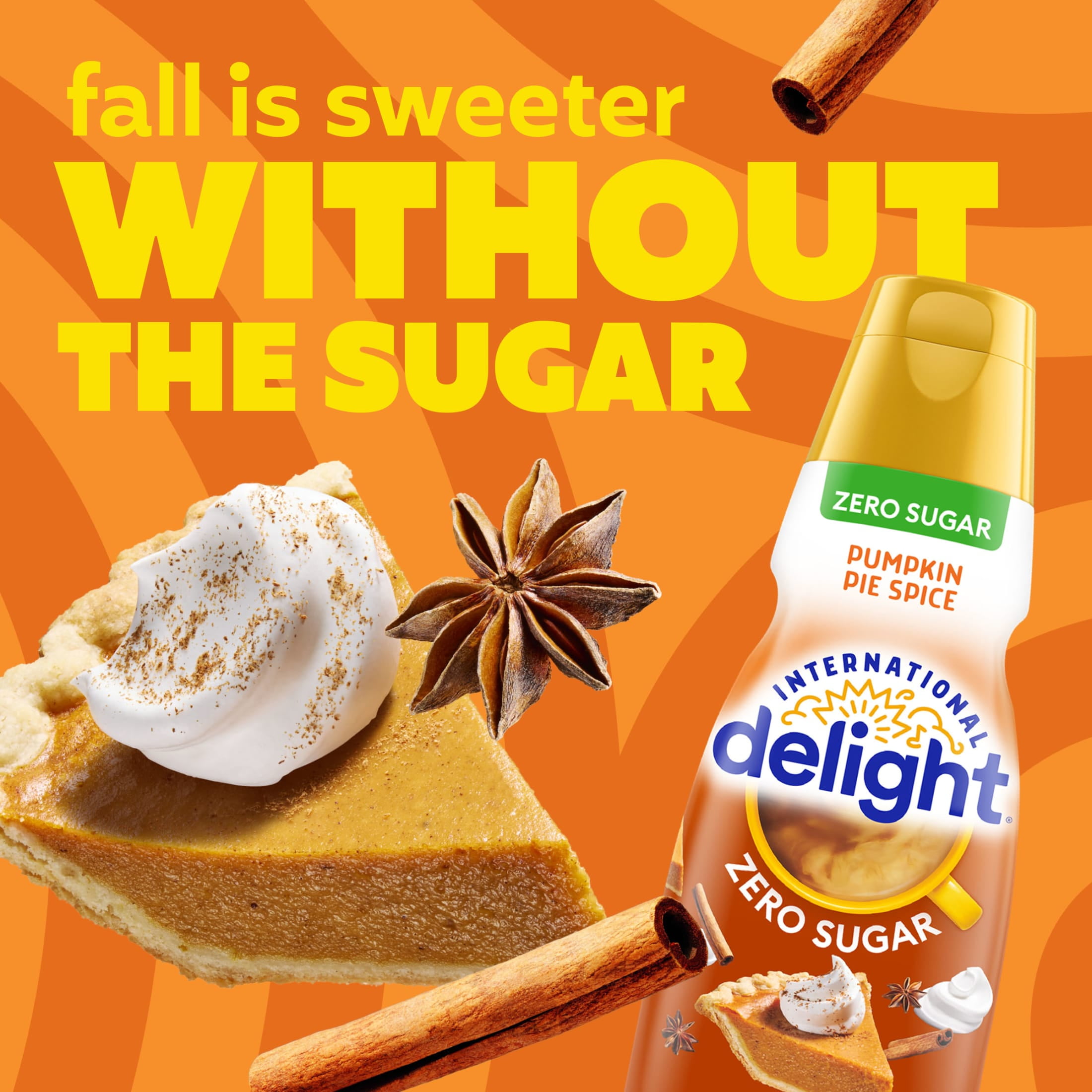 International Delight Zero Sugar Pumpkin Pie Spice Coffee Creamer Bottle, 32 fl​ oz
