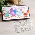 thumbnail image 3 of Metal troquelado Suds&wh Merry Christmas Four Chickens, 3 of 7