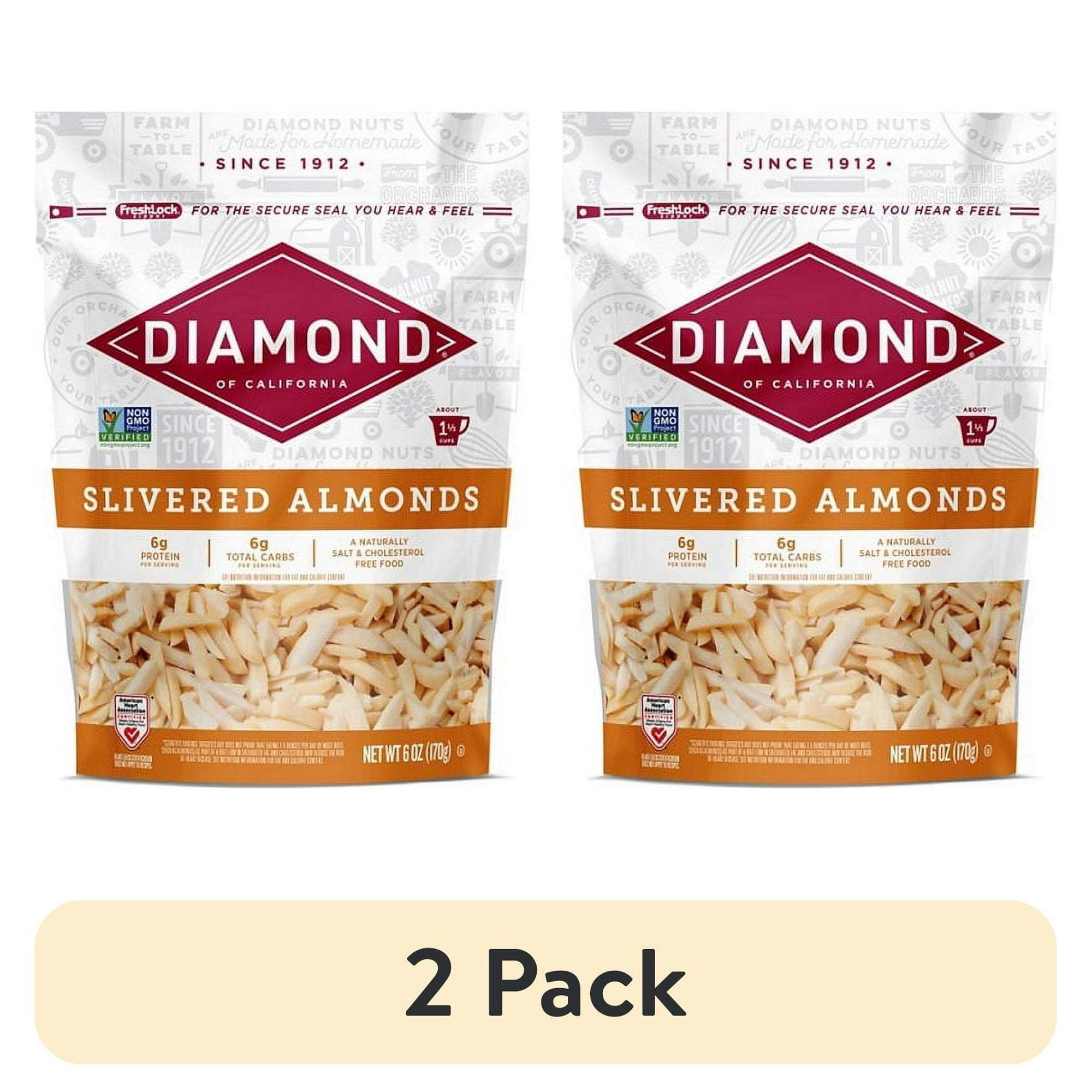 (2 pack) Diamond of California Slivered Almonds 6 oz
