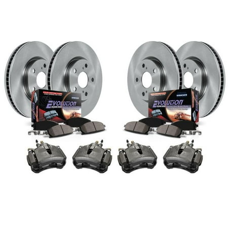Power Stop Stock Replacement Brake Pad and Rotor Kit with Calipers KCOE4475