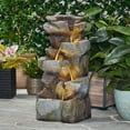 thumbnail image 2 of CoSoTower 4 Tier Fountain, Candler Outdoor Fountain, Stone Gray, No Assembly Required, 2 of 9