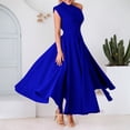 thumbnail image 2 of Afdoent Women's Dresses Elegant Asymmetrical Neckline Casual Dress For Sleeveless Flowy Swing Waistband Summer Dress Travel Outfits, 2 of 9