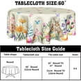 thumbnail image 5 of Easter Tablecloth Round 60 Inch Spring Floral Tablecloth Farmhouse Bunny Easter Table Cloth for Dining Room Kitchen Holiday Picnic Party Indoor or Outdoor Decor, 5 of 6