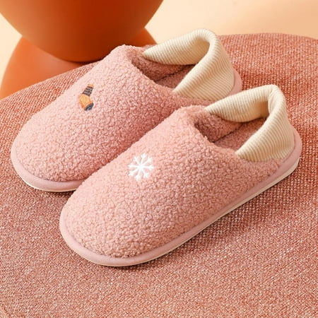 

Womens Mens Memory Foam Slippers Slip-on Scuff House Shoes Fuzzy Faux Fur Lining Indoor Outdoor Winter Warm