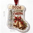 thumbnail image 4 of Clearance! Christmas Bell Cash Gift Holder Ornament, 2026 Acrylic Stocking Money Holder, Indoor Outdoor Home Decor, Christmas Decorations for Xmas Tree Holiday Gifting, 4 of 7
