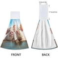 thumbnail image 4 of Coolnut Cute Little White Pig Hand Towels Set of 2 Soft Absorbent Kitchen Hanging Towels Dish Cloths Bathroom Hand Towels with Loop & Hook for Kitchen Bathroom Wash cloth, 4 of 7