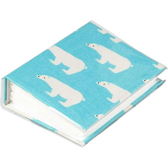 Fabric 100 Pockets Photo Album Photo Storage Case 4x6 Photos with Clear Plastic Protector (Blue)