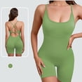 thumbnail image 2 of ZACPNCV Womens Seamless Yoga Bodysuit Solid Removable Pads Cross Back Straps Shaping Dance Workout Jumpsuit, 2 of 9